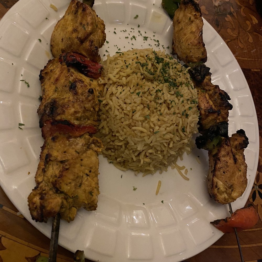 Marrakesh Restaurant - Chicken Shish kabobs - Moroccan Near Me - Portland, Oregon