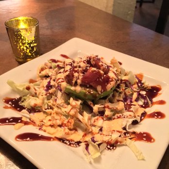 V's Cellar Door - This is a seasonal special (January) - Avocado with Ahi Tuna, Kimchi Aoili, secret Asian fusion sauce, cabbage, and sesame seeds - AMAZING - Mexican Near Me - Juneau, Alaska