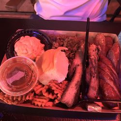 Billy Bob's Texas - 3 meat combo; pulled pork, sausage, ribs