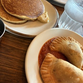 Barcelona Westside Ironworks - Oil pancakes and beef empanadas (we had two orders of these!) - Tapas/Small Plates Near Me - Atlanta, Georgia
