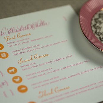 Inkfancy Letterpress - menu / seating card - Cards & Stationery Near Me Inkfancy Letterpress - menu / seating card - Cards & Stationery Near Me
