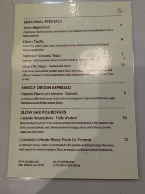 Menu photo 5 Little While San Diego, CA