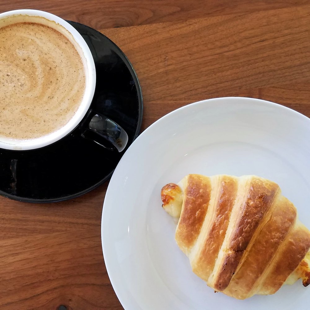 River Trail Roasters - Vanilla Cinnamon Latte + Ham and Cheese Croissant - Coffee Roasteries Near Me - Redmond, Washington River Trail Roasters - Vanilla Cinnamon Latte + Ham and Cheese Croissant - Coffee Roasteries Near Me - Redmond, Washington