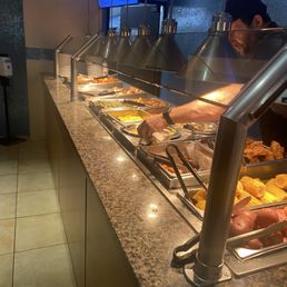 Everything Fried - chicken, catfish, and shrimp, accompanied by steamed cauliflower, boiled corn and potatoes and macaroni and cheese.