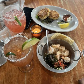 Waterfront Depot Restaurant - Margaritas with one of the best crab cake la I've had and lemon pepper prawns ( they need to be I added into a pasta) so good!! - Seafood Near Me - Florence, Oregon Waterfront Depot Restaurant - Margaritas with one of the best crab cake la I've had and lemon pepper prawns ( they need to be I added into a pasta) so good!! - Seafood Near Me - Florence, Oregon