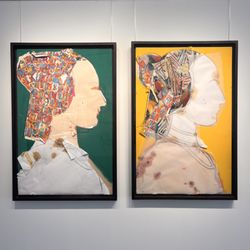 Works by Spanish artist Manolo Valdes on view at The Wall art gallery