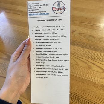 Marie’s Kitchen - Menu - Filipino Near Me - Dallas, Texas
