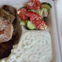 The Taste of Eastern Europe - Grill combo with chopped chicken and pork burger.