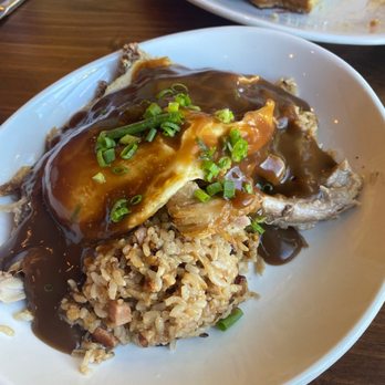 Kihei Caffe Lahaina - Kalua Pork Loco Moco with Fried Rice - Breakfast & Brunch Near Me - Lahaina, Hawaii