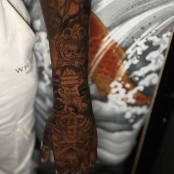 Saiinku Tattoos - One Piece Manga Sleeve Part 3 - Tattoo Near Me - Sacramento, California Saiinku Tattoos - One Piece Manga Sleeve Part 3 - Tattoo Near Me - Sacramento, California