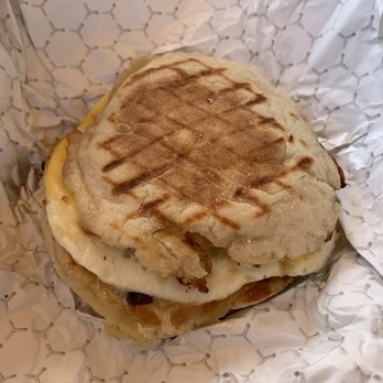 Journey Coffee - Bacon, egg, Gouda in an English muffin - almost $7. - Coffee & Tea Near Me - Fairfield, California Journey Coffee - Bacon, egg, Gouda in an English muffin - almost $7. - Coffee & Tea Near Me - Fairfield, California