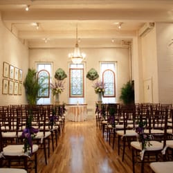 45 Downing - Ceremony set up. We can reset quietly for the dinner while the party is at the near end for drinks and hors d'oeuvre.