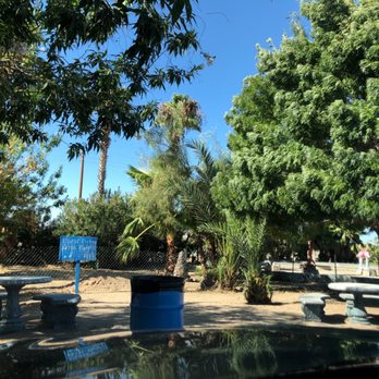 Chevron - Nice shaded area with concrete tables and a place to walk your pets. - Gas Stations Near Me - Essex, California