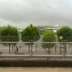 M&S Outlet - View across the water to Old Trafford, from M&S outlet store windows...