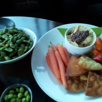Jade Bar - From The Pour menu- Charred edamame (togarashi, lime) and Hummus plate, $6 each. - Lounges Near Me - Paradise Valley, Arizona
