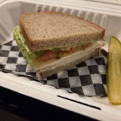 Edelweiss Village - Overpriced deli sandwich, $16 chicken on rye with cheese.
