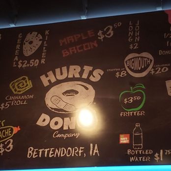 Hurts Donuts - The menu board. - Donuts Near Me - Bettendorf, Iowa Hurts Donuts - The menu board. - Donuts Near Me - Bettendorf, Iowa