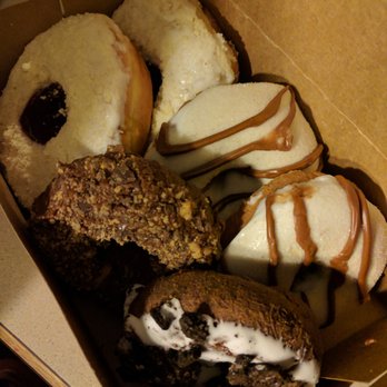 Hurts Donut - Clockwise, strawberry shortcake, Jesus donut, cookies and cream, peanut butter cup - Donuts Near Me - West Des Moines, Iowa Hurts Donut - Clockwise, strawberry shortcake, Jesus donut, cookies and cream, peanut butter cup - Donuts Near Me - West Des Moines, Iowa