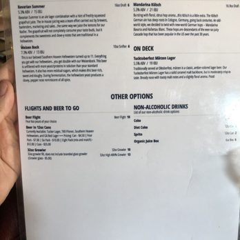 Tucker Brewing Company - MENU - Beer Tours Near Me - Tucker, Georgia