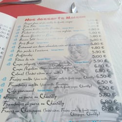 Aux Saveurs d'Antan - La carte