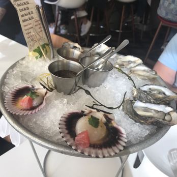 Fishing With Dynamite - Oysters in the back, scallops in the front - Seafood Near Me - Manhattan Beach, California