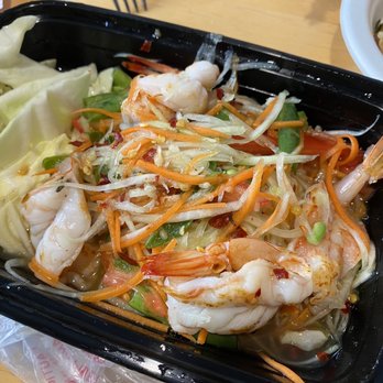Thai Noodle King - PAPAYA SALAD w/ shrimp - Thai Near Me - Bellflower, California Thai Noodle King - PAPAYA SALAD w/ shrimp - Thai Near Me - Bellflower, California