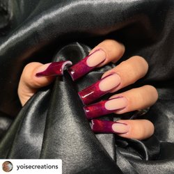 Guerita's Beauty Lounge - Acrylic nails, French tip design @yoisecreations