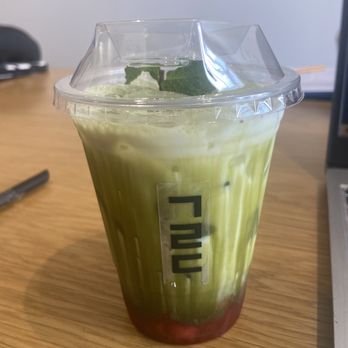 Grid Coffee - Ice Strawberry Matcha Latte - Coffee & Tea Near Me - Diamond Bar, California