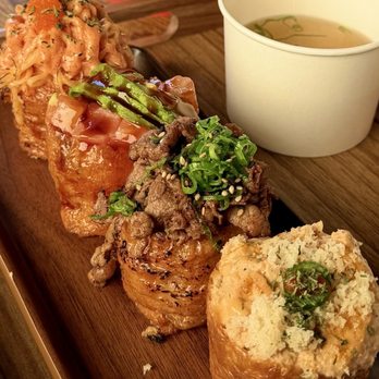 Kingyubu - Tuna Spicy Mayo Yubu 청양참치마요 Mala Beef Yubu Philiy Cream Salmon Yubu 필리크림치즈 연어유부 Mentaiko Crabmeat Yubu 명란게살 유부 - Sushi Bars Near Me - Los Angeles, California Kingyubu - Tuna Spicy Mayo Yubu 청양참치마요 Mala Beef Yubu Philiy Cream Salmon Yubu 필리크림치즈 연어유부 Mentaiko Crabmeat Yubu 명란게살 유부 - Sushi Bars Near Me - Los Angeles, California