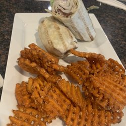 Wachusett Country Club - Turkey bacon wrap - regular menu (subbed waffle fries for regular fries)