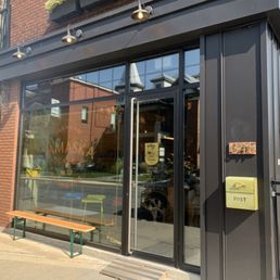 Exterior outside entrance of Yamaska Café - Storefront. - Farnham, Quebec Exterior outside entrance of Yamaska Café - Storefront. - Farnham, Quebec