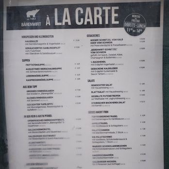 Bärenwirt - Menu as of October 2023 - Austrian Near Me - Salzburg, 5