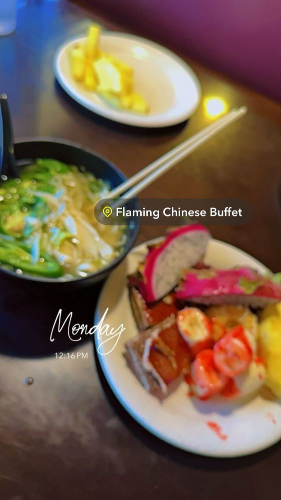 Food from Flaming Grill Buffet