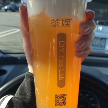DIY Tea Lab - Newcastle - mango green tea with creama - Bubble Tea Near Me - Newcastle, Washington
