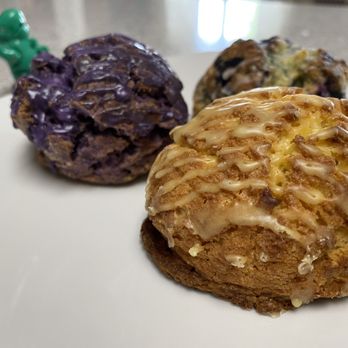 Bits & Bites Cafe - Lilikoi scone in foreground - Coffee & Tea Near Me - honolulu, Hawaii