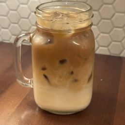 Iced decaf vanilla latte Iced decaf vanilla latte