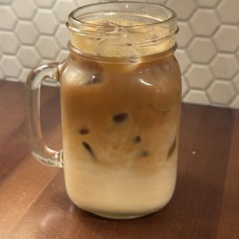 Friedman's - Iced decaf vanilla latte - New American Near Me - New York, New York Friedman's - Iced decaf vanilla latte - New American Near Me - New York, New York