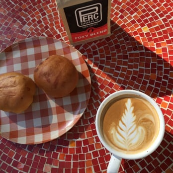 Foxy Loxy Cafe - the Mexican Mocha + Kolaches on their front patio (which just so happens to be dog friendly) - Cafes Near Me - Savannah, Georgia