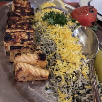 Persian Room Fine Dining - Sabzy Polo with Salmon - Persian/Iranian Near Me - Tucson, Arizona Persian Room Fine Dining - Sabzy Polo with Salmon - Persian/Iranian Near Me - Tucson, Arizona