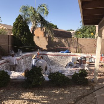 Coronel Pool’s - Preparing to spray pebble finish - Pool & Hot Tub Service Near Me