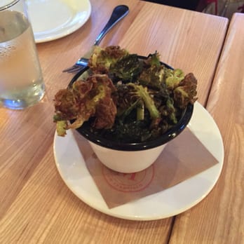 Marlowe - "Crispy" Brussel Sprout Chips. Not very crispy and not worth $9 for this small cup. - Diners Near Me - San Francisco, California