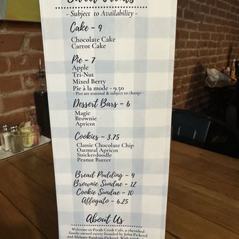Putah Creek Cafe - Dessert menu - Breakfast & Brunch Near Me - Winters, California