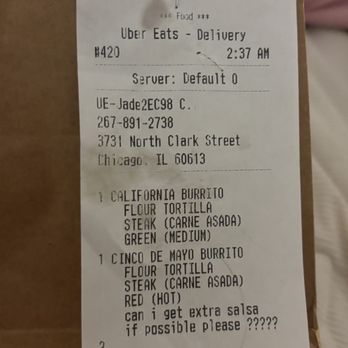 La Mexicana Grill - receipt - Mexican Near Me - Chicago, Illinois