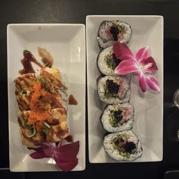 Baked Salmon Roll + Golden Toro Roll