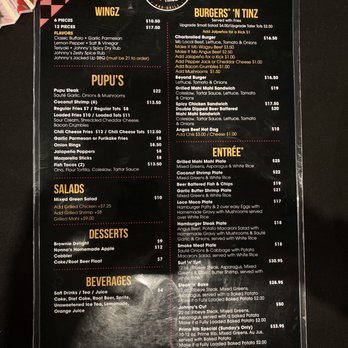 Johnny's Wingz N Tingz - Menu - Sports Bars Near Me - Kapaʻa, Hawaii Johnny's Wingz N Tingz - Menu - Sports Bars Near Me - Kapaʻa, Hawaii