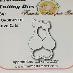 Frantic Stamper - Sample of one of Fran's Cats in Love metal cutting dies / labell