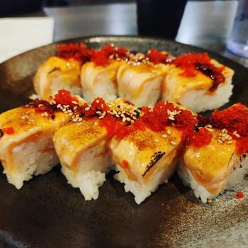 Sushi Aji - Salmon oshi roll - Sushi Bars Near Me - Vancouver, British Columbia Sushi Aji - Salmon oshi roll - Sushi Bars Near Me - Vancouver, British Columbia