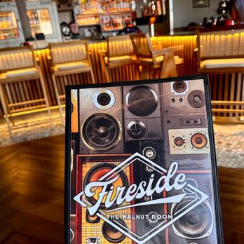 Fireside Burien - Fireside menu with bar in background - Cocktail Bars Near Me - Burien, Washington