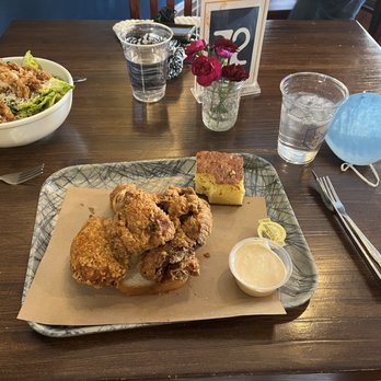 Grace Meat + Three - Half bird, side of cornbread, 'everything but the kitchen sink' salad - Southern Near Me - St Louis, Missouri
