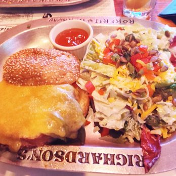 Dick's Hideaway - Green Chili Cheese Burger With Salad - Breakfast & Brunch Near Me - Phoenix, Arizona Dick's Hideaway - Green Chili Cheese Burger With Salad - Breakfast & Brunch Near Me - Phoenix, Arizona